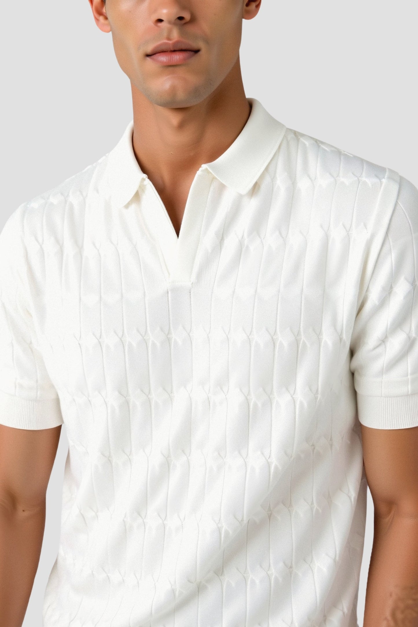 Premium V-hals gebreide polo