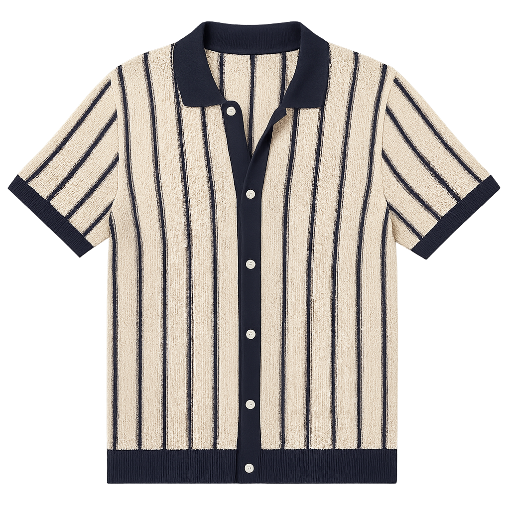 Retro Strick-Poloshirts