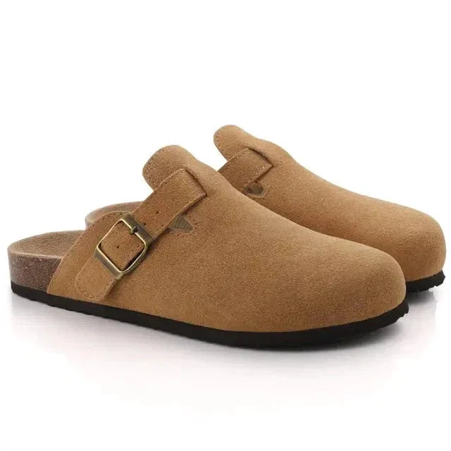 Minimalistische Wildleder-Clogs