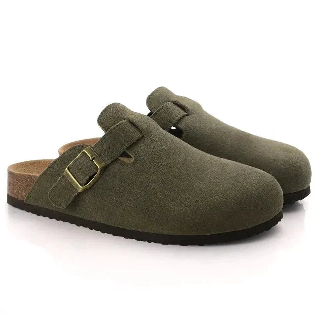 Minimalistische Wildleder-Clogs
