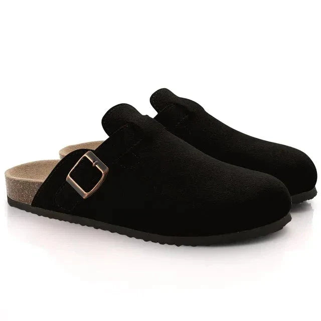 Minimalistische Wildleder-Clogs