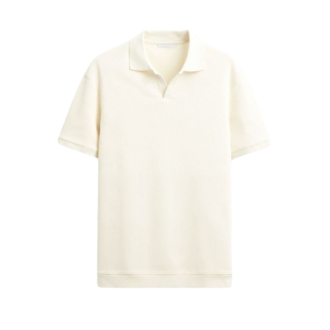 Polo-T-Shirt mit Wollstruktur