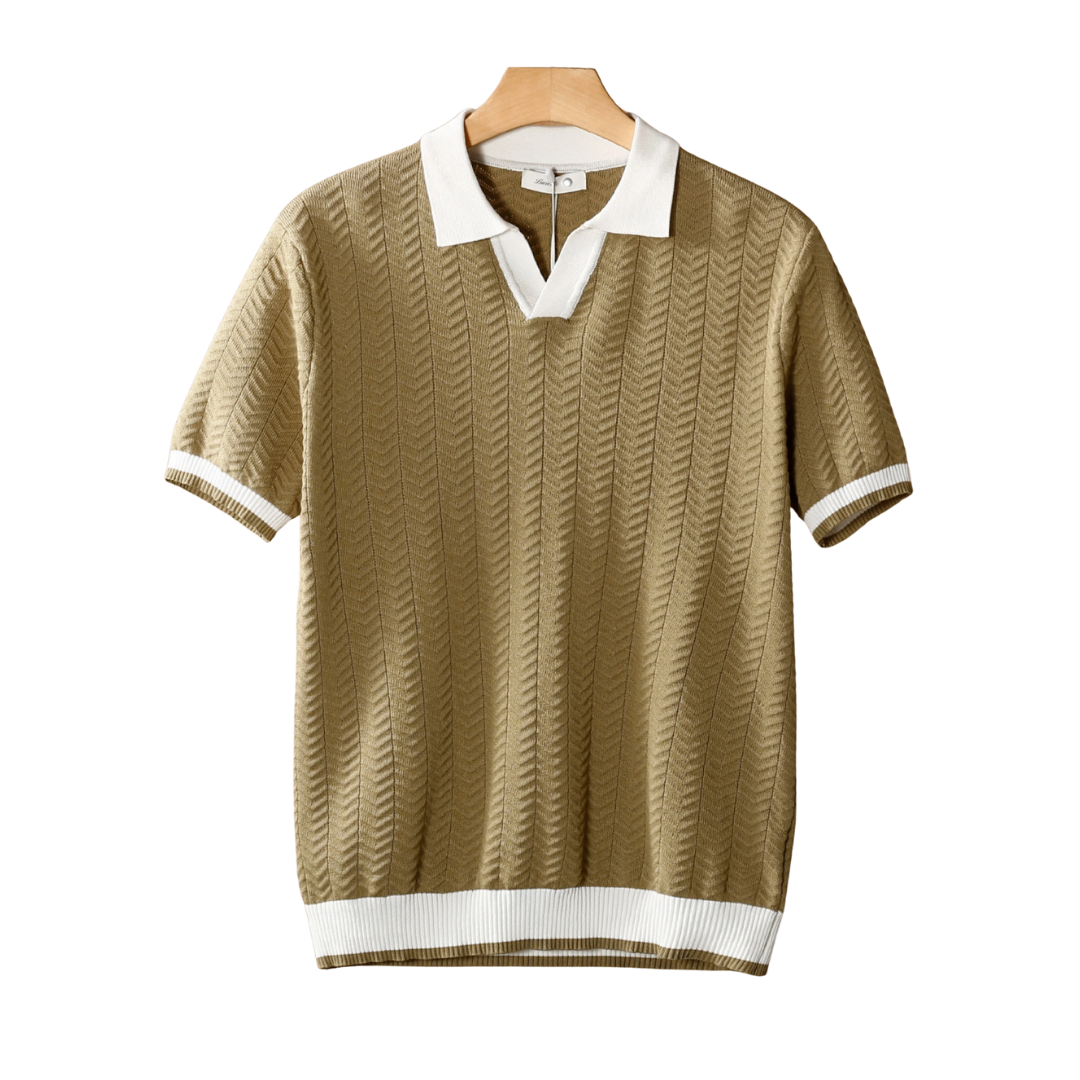 Poloshirt mit Kontraststruktur