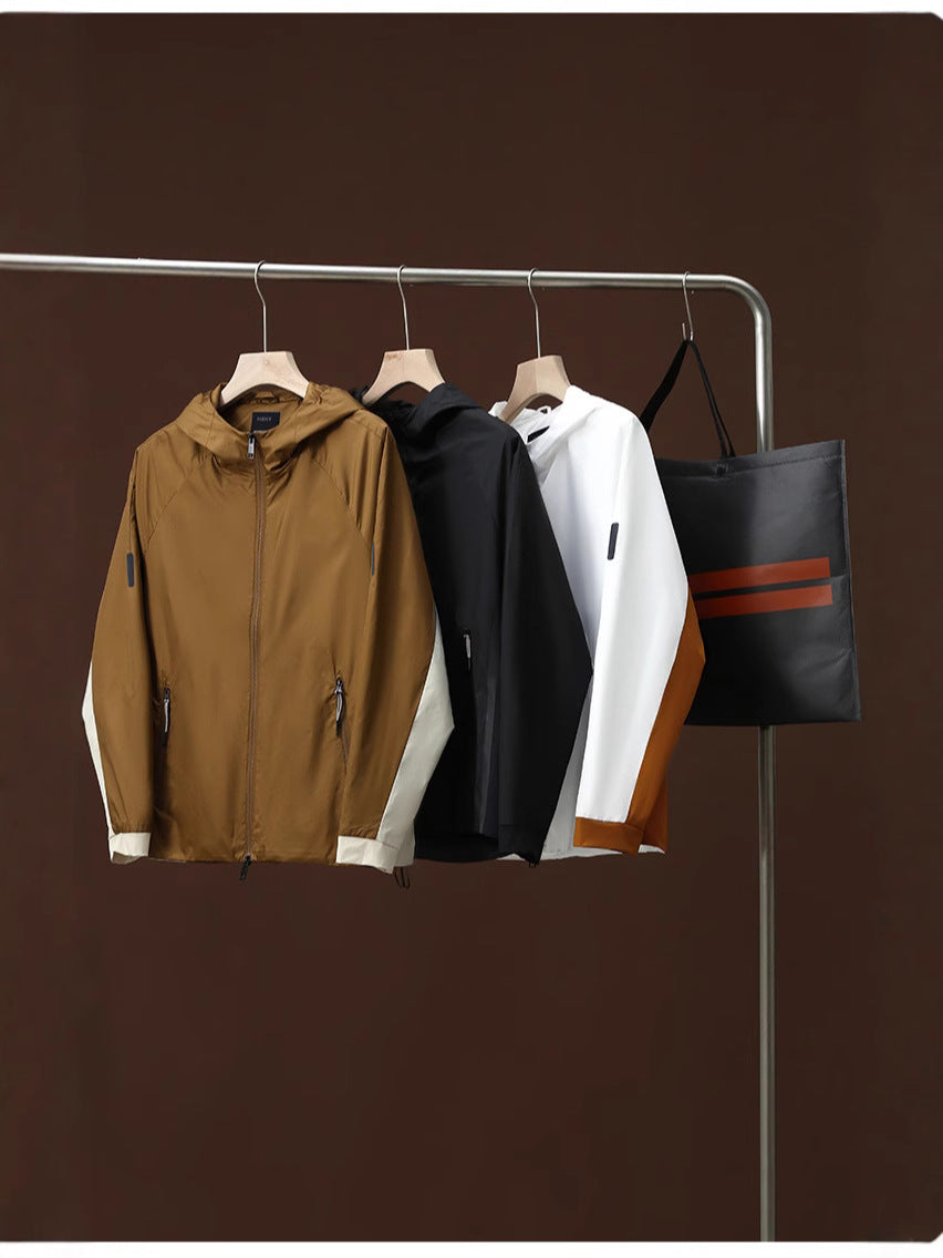 Modern Contrast Hooded Jacket