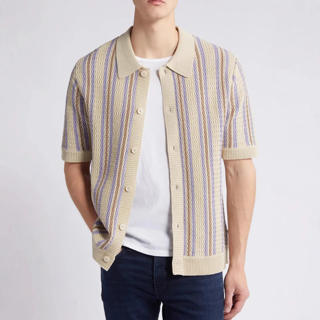 Retro Strick-Poloshirts
