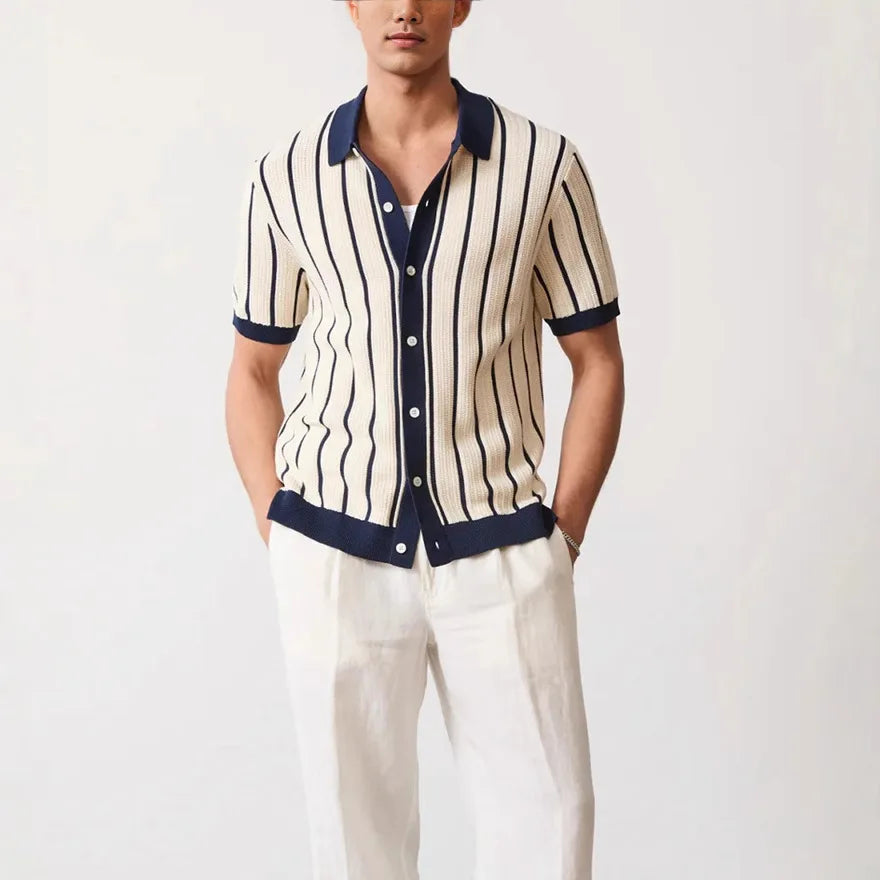 Retro Strick-Poloshirts