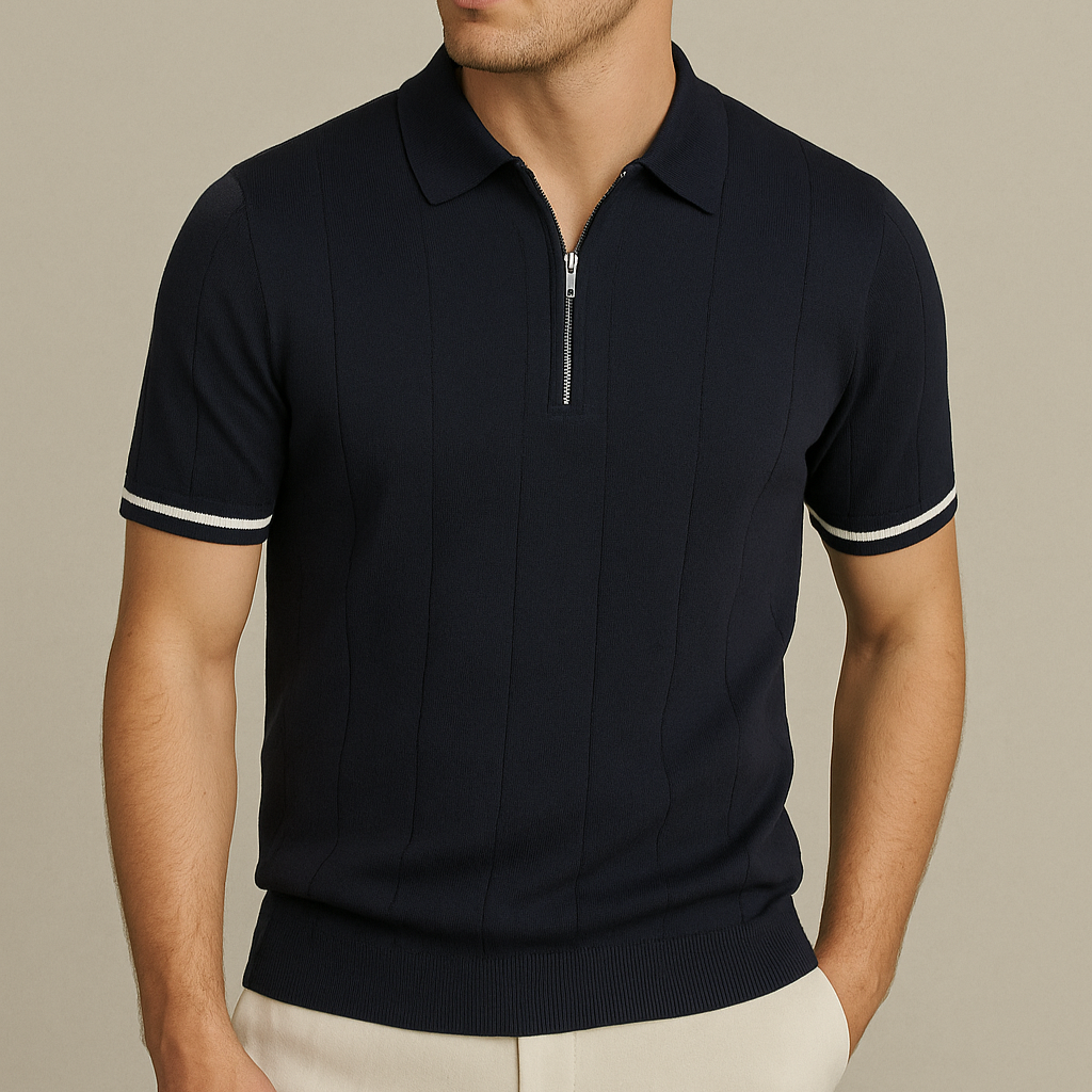 Polo met ritskraag