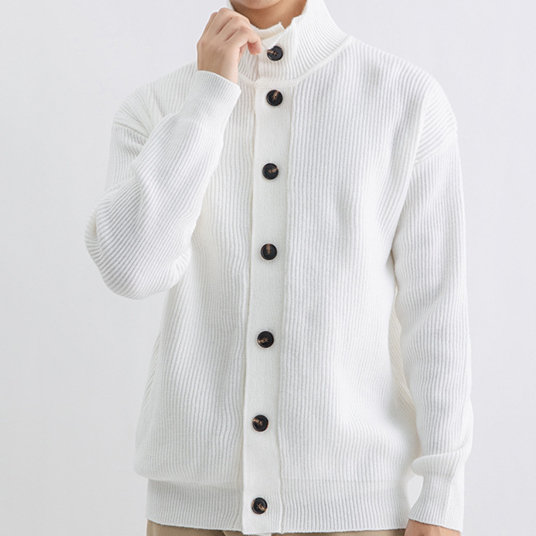 Ribbed Button Cardigan