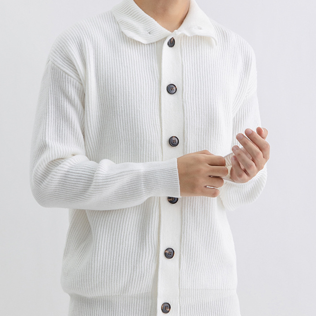 Ribbed Button Cardigan