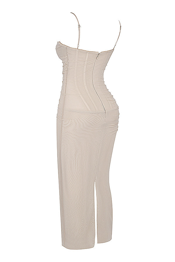 Mesh Bodycon Maxi Kleid