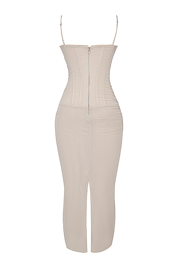 Mesh Bodycon Maxi Kleid