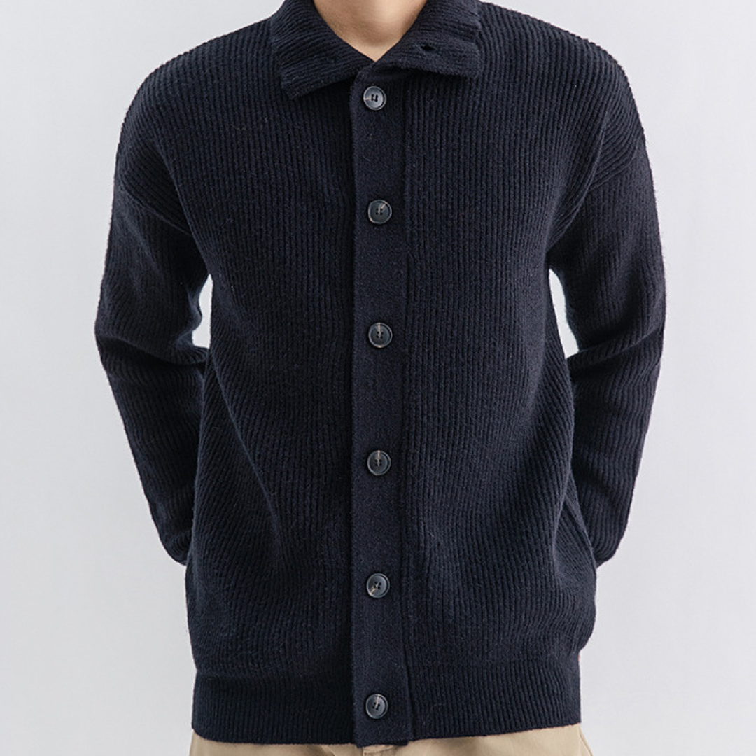 Ribbed Button Cardigan