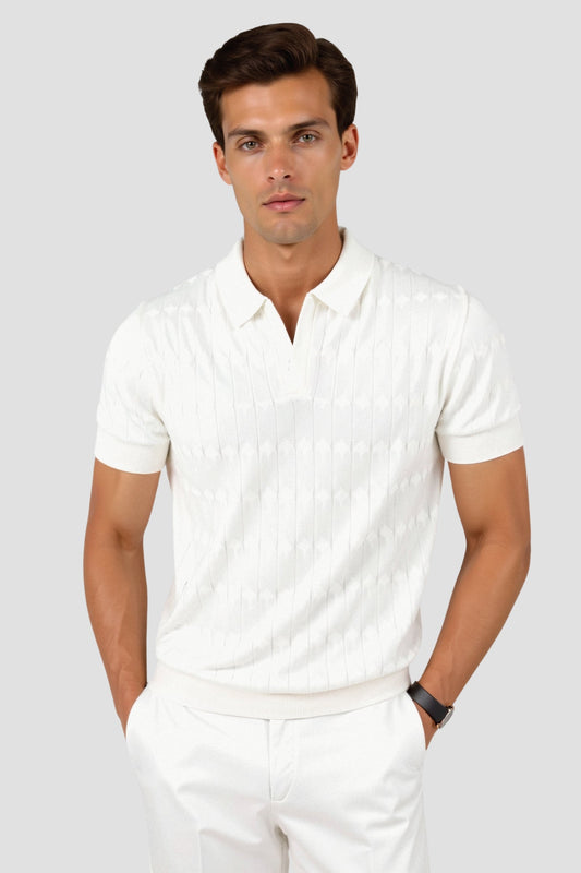 Premium V-hals gebreide polo