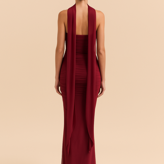 Strapless maxi-jurk 