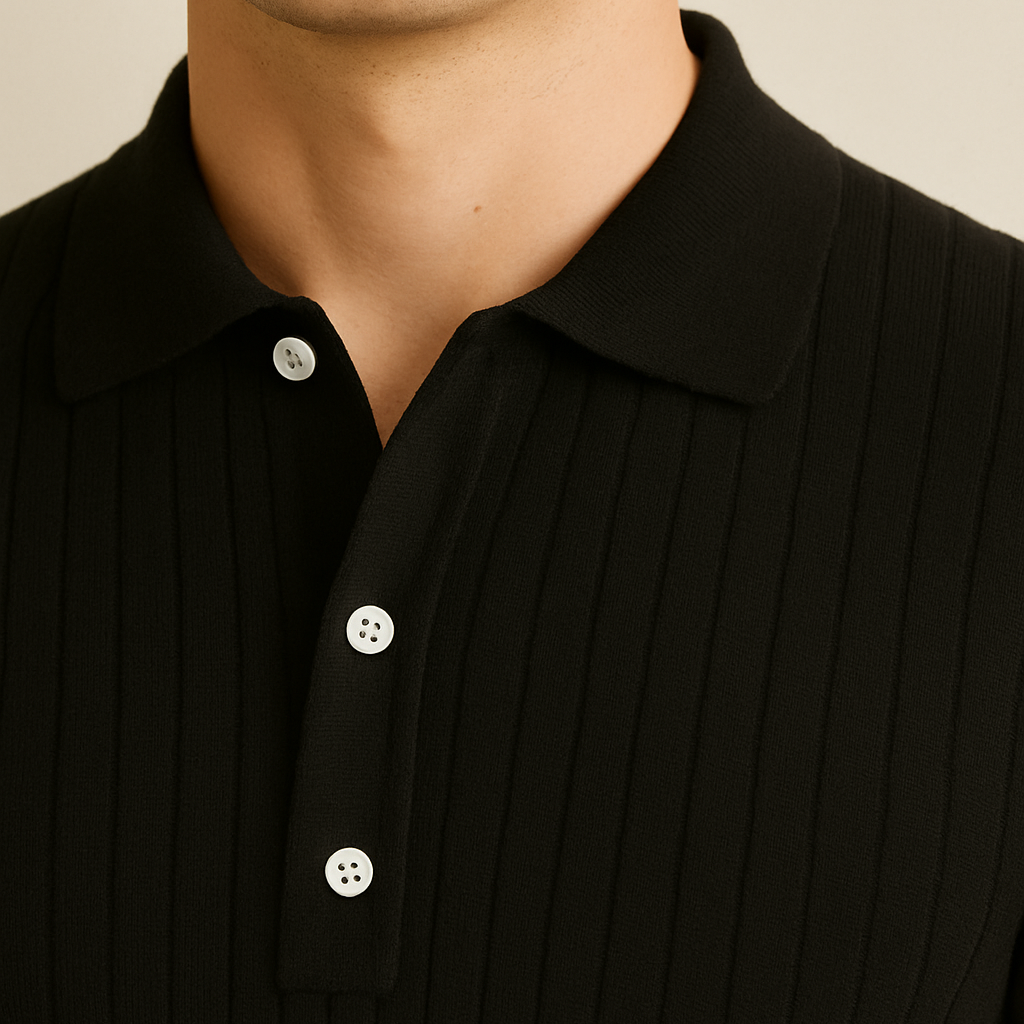 Premium Polo Met Gebreide Textuur