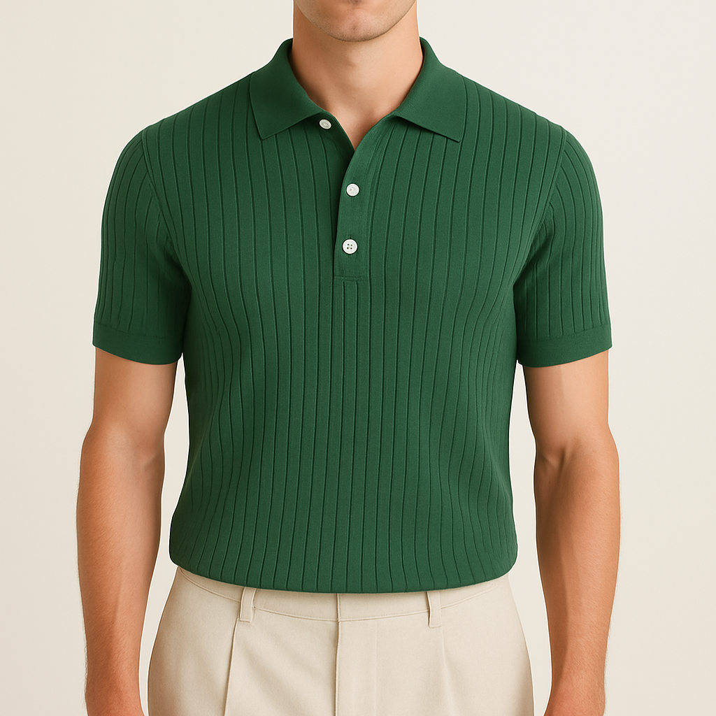 Premium Polo Met Gebreide Textuur