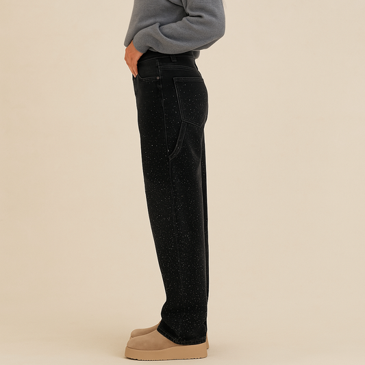 Glitter denim met hoge taille