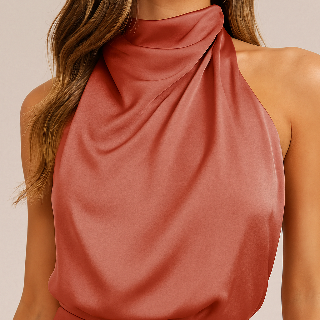 Zijden Drape-Neck Jurk