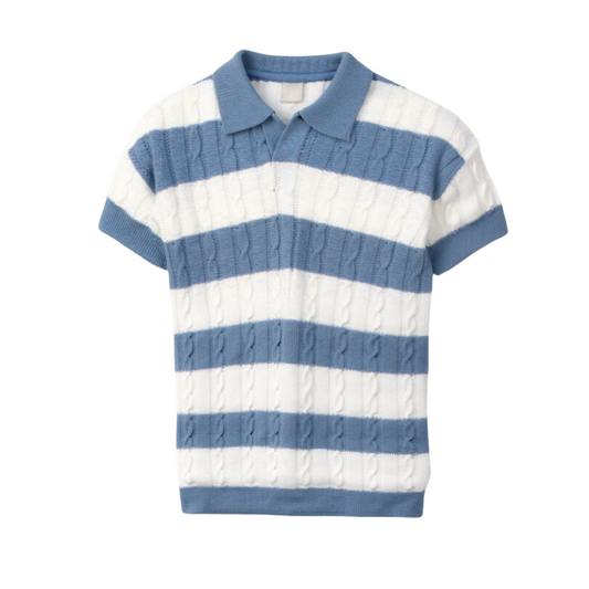 Blau-Creme Sommer-Polo