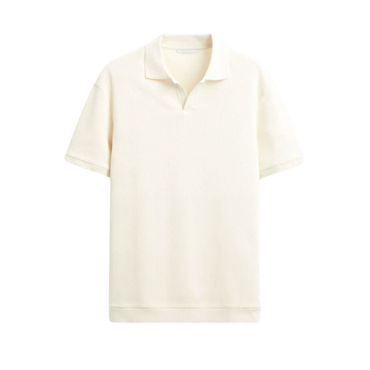 Polo-T-Shirt mit Wollstruktur