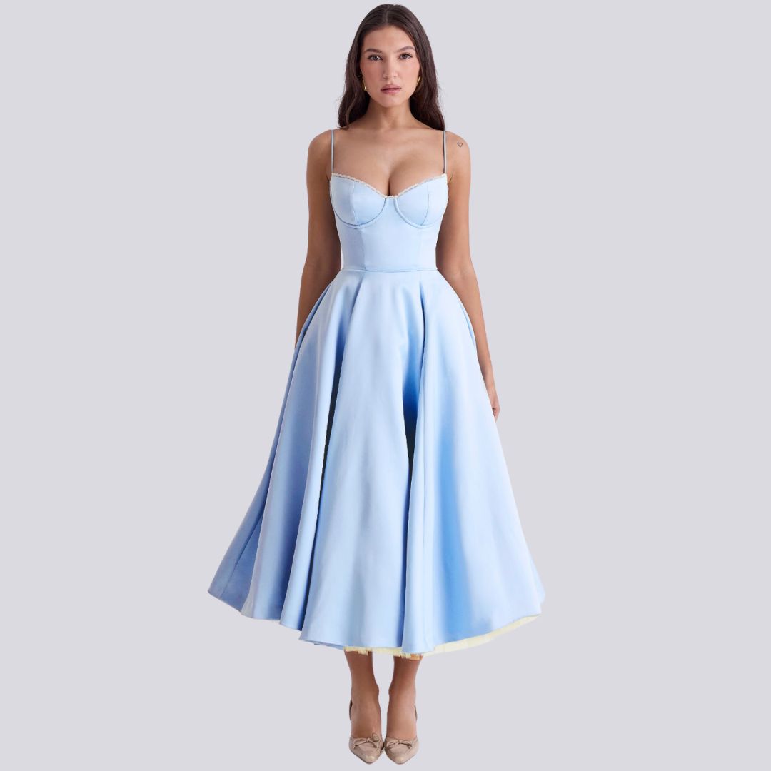 Midi Dress with Spaghetti Straps