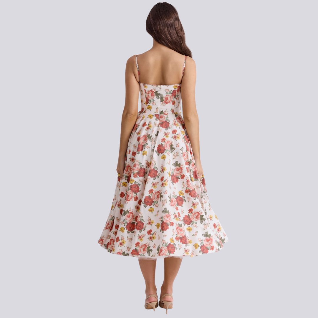 Midi Dress with Spaghetti Straps