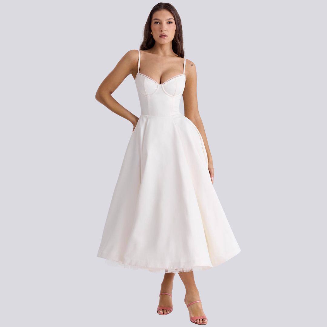 Midi Dress with Spaghetti Straps