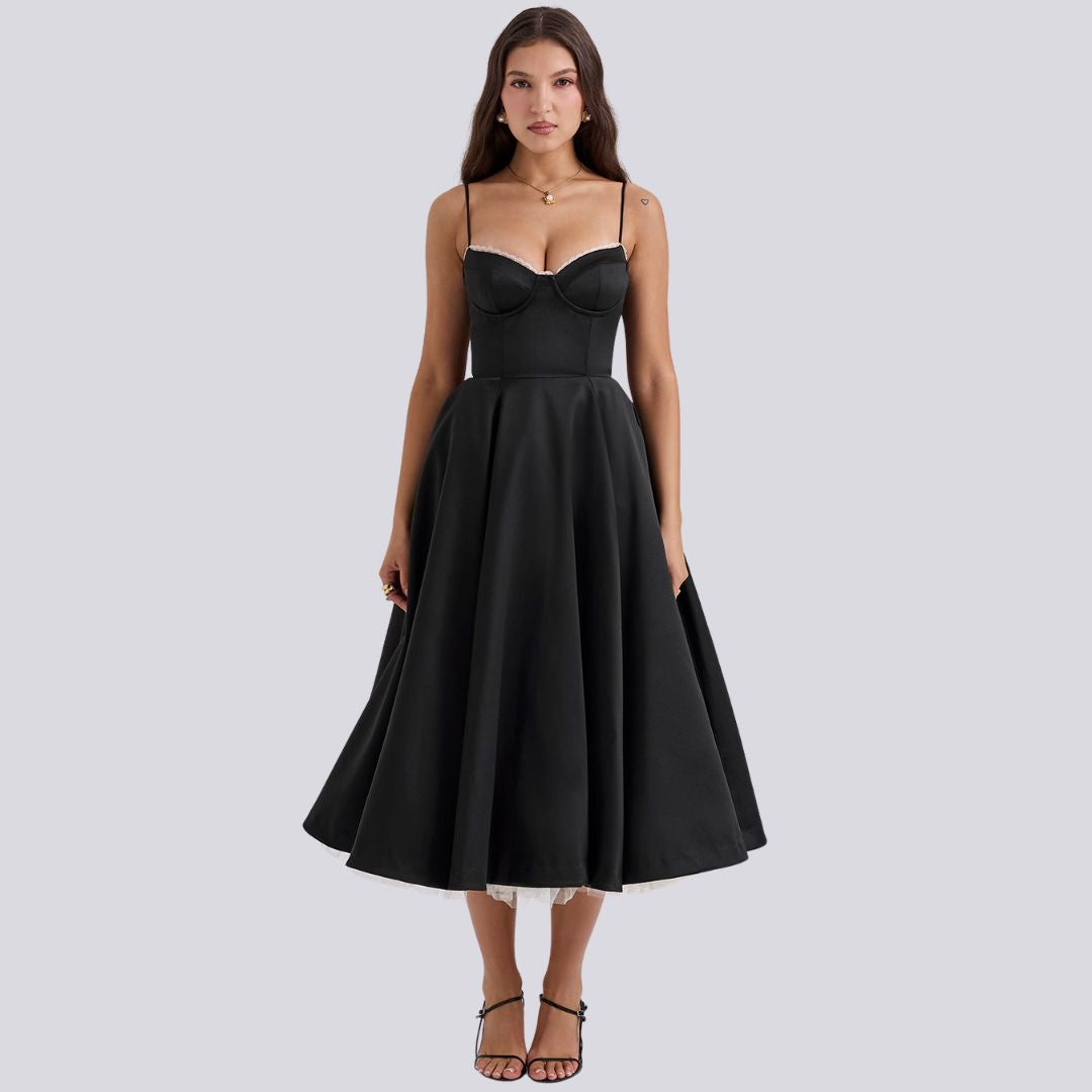 Midi Dress with Spaghetti Straps