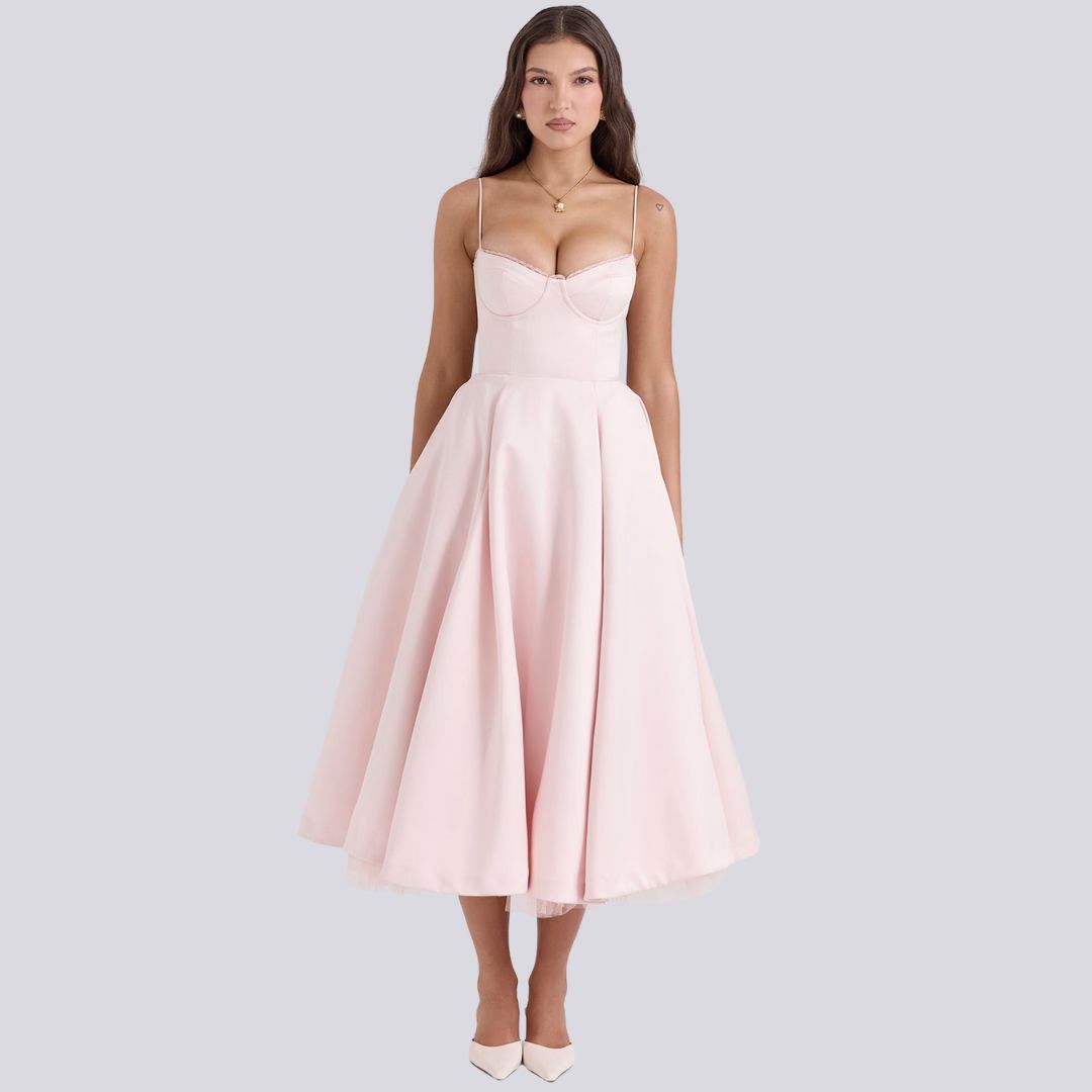 Midi Dress with Spaghetti Straps