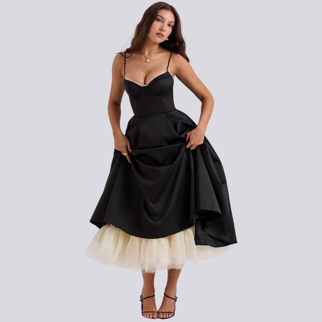 Midi Dress with Spaghetti Straps