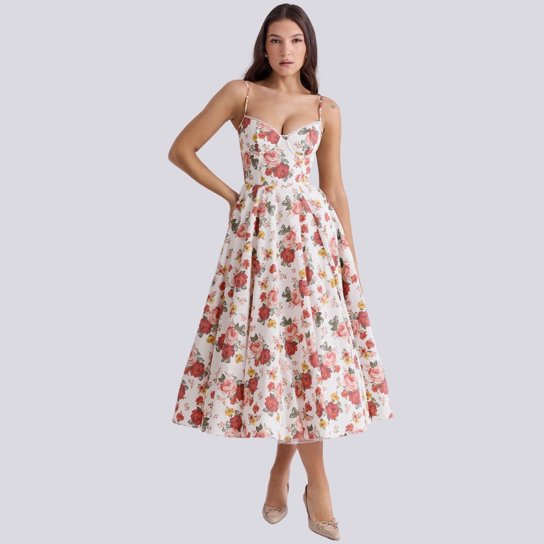Midi Dress with Spaghetti Straps