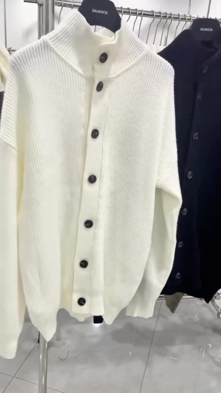 Ribbed Button Cardigan