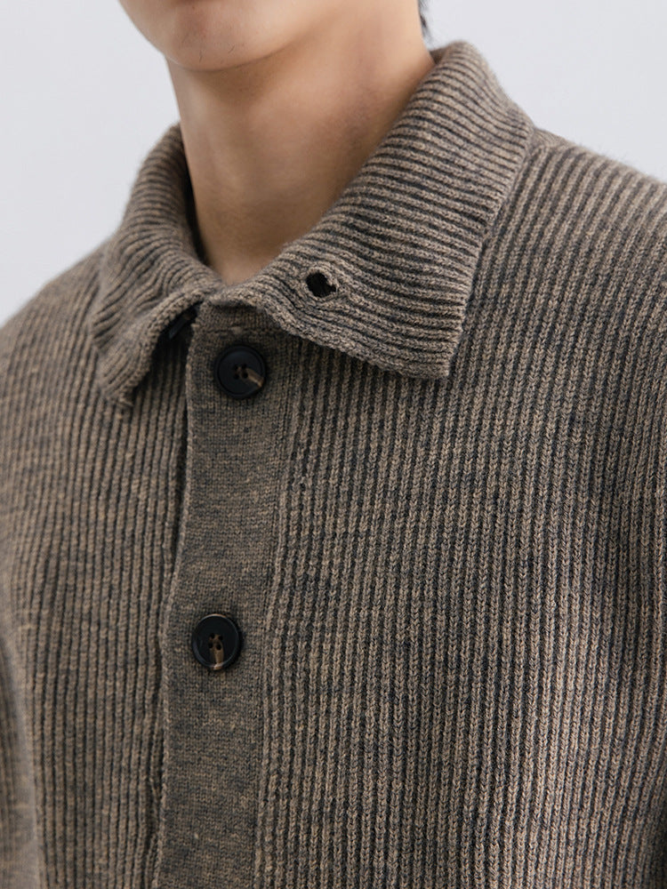 Ribbed Button Cardigan