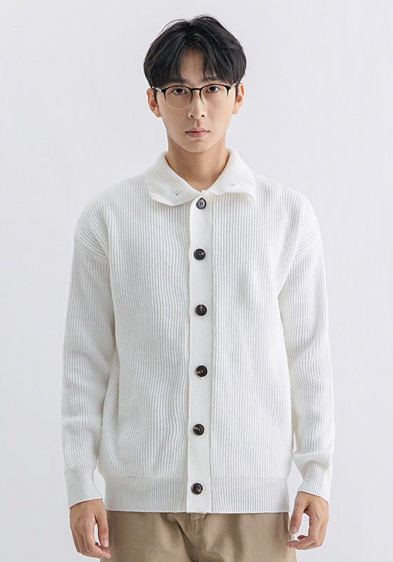 Ribbed Button Cardigan