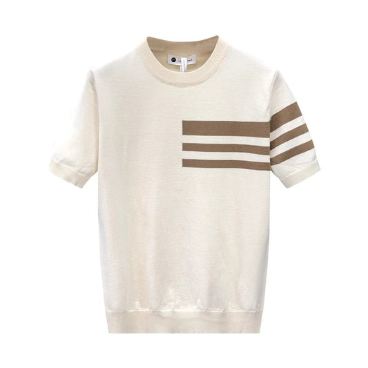 Modernes Streifen-Kurzarmshirt