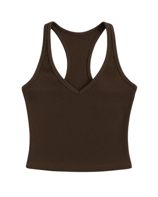 Geribbelde tanktop