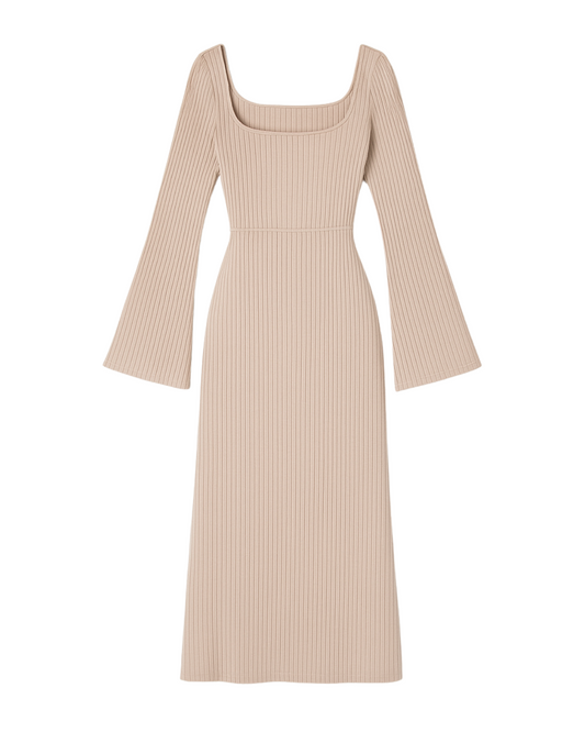Geripptes Midi Kleid