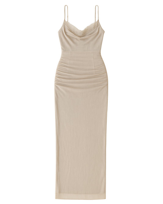 Mesh Bodycon Maxi Kleid