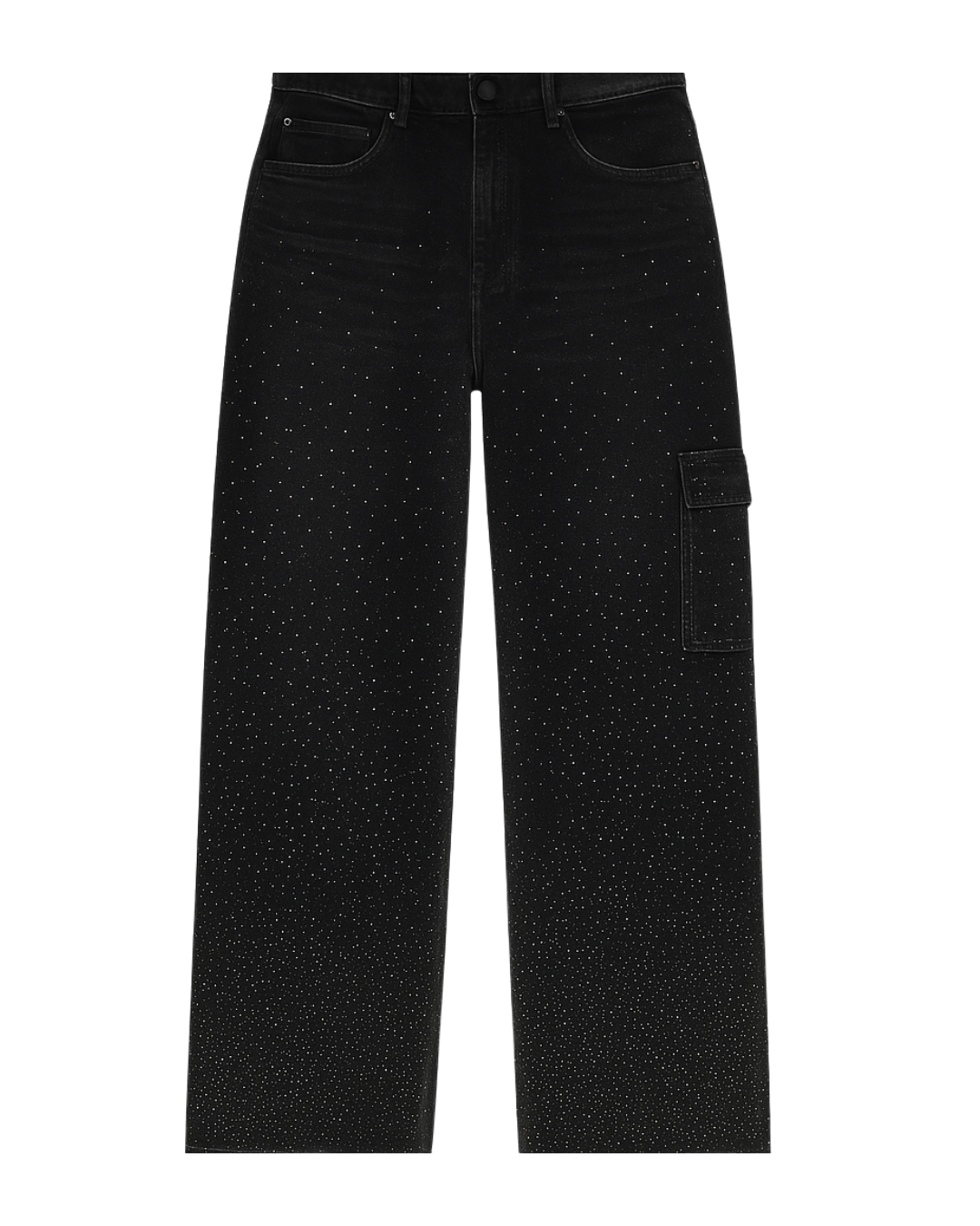 Glitzer-Denim mit hoher Taille