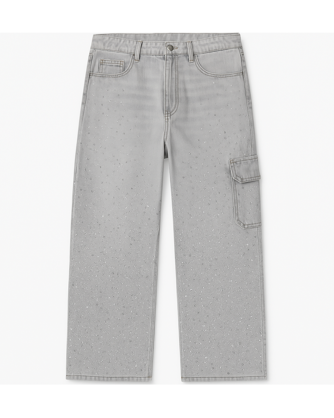 Glitzer-Denim mit hoher Taille