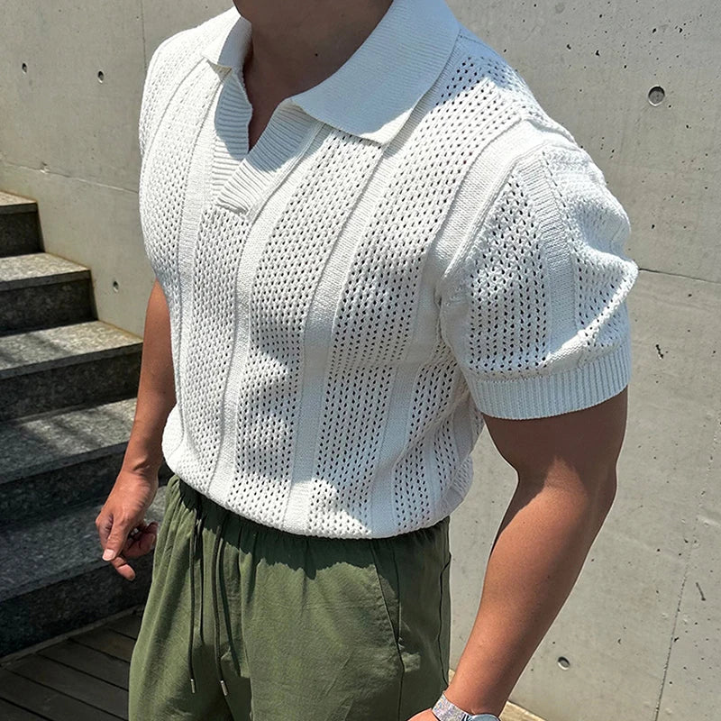 Premium Leichtes Strick-Polo