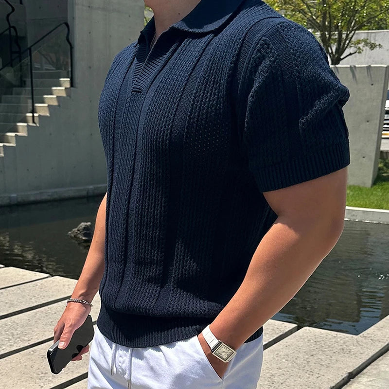 Premium Leichtes Strick-Polo