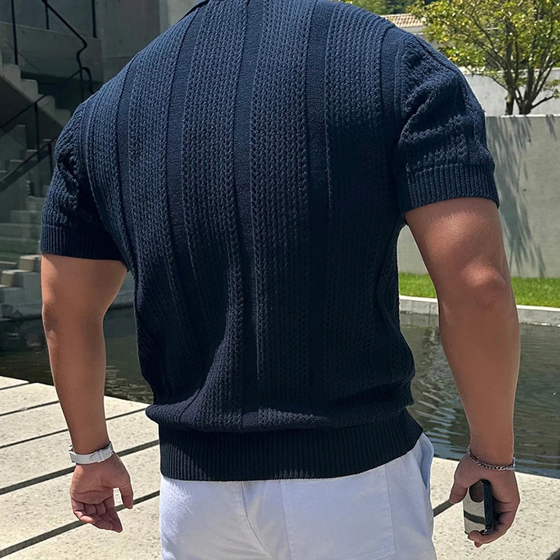 Premium Leichtes Strick-Polo