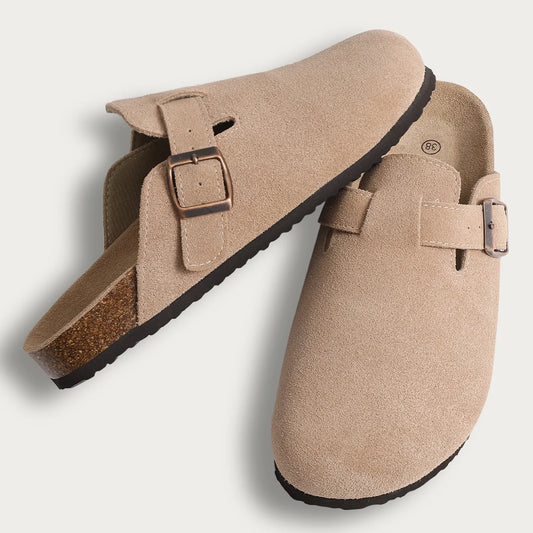 Minimalistische Wildleder-Clogs