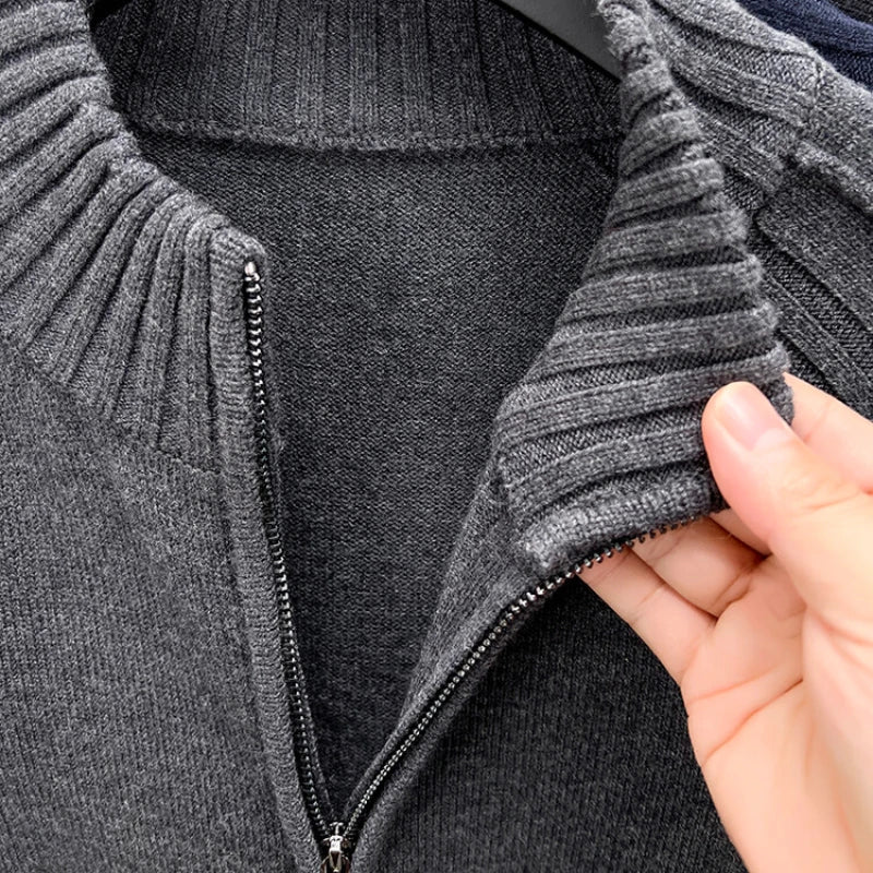 Premium Slim-Fit Cardigan Mit Doppelreißverschluss