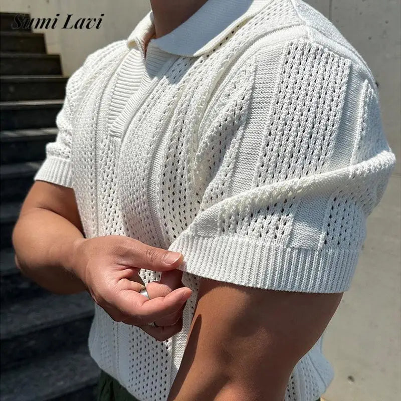 Premium Leichtes Strick-Polo
