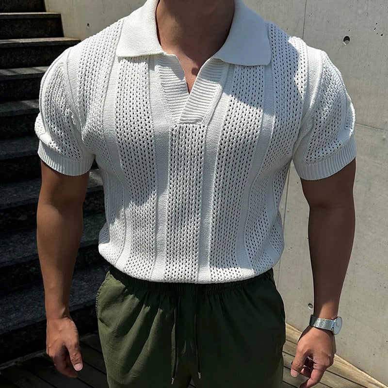 Premium Leichtes Strick-Polo
