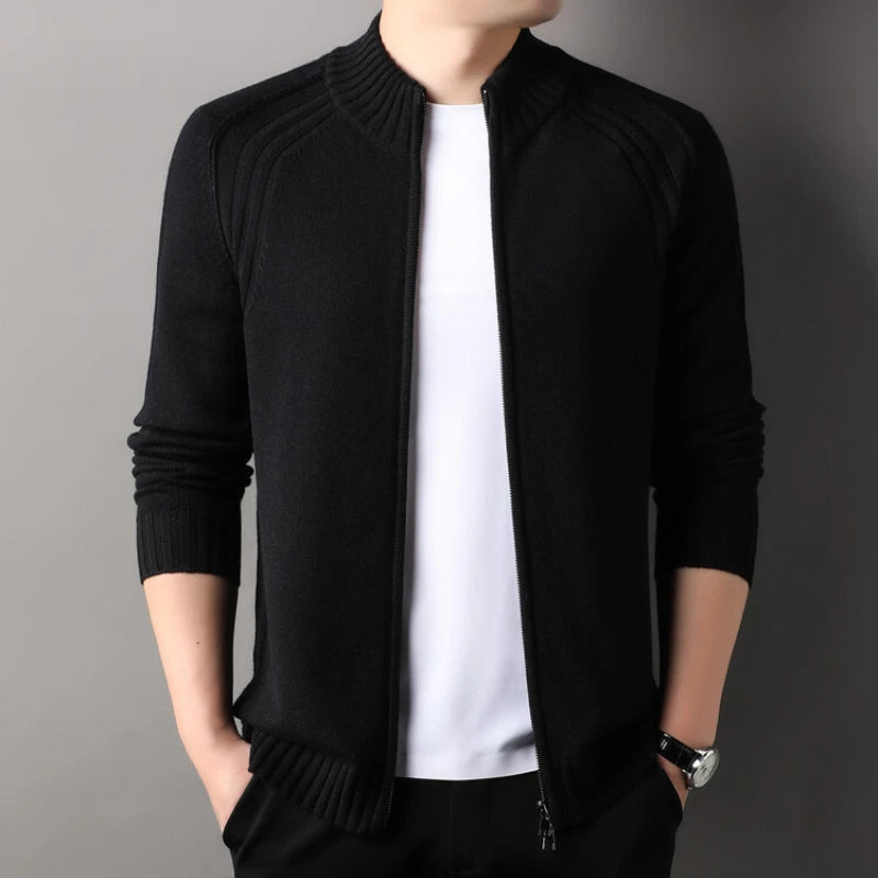 Premium Slim-Fit Cardigan Mit Doppelreißverschluss