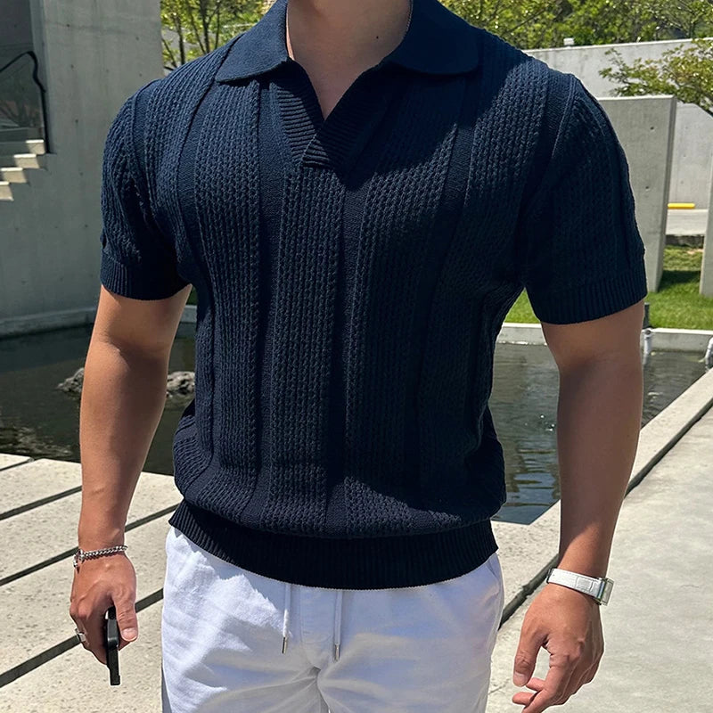 Premium Leichtes Strick-Polo