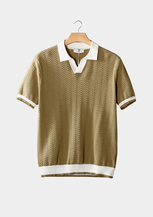 Poloshirt mit Kontraststruktur